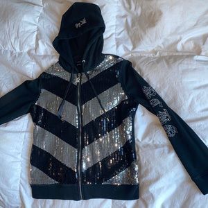 BCBG size large zip up Y2K hoodie